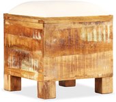 Banco de almacenaje madera maciza reciclada 40 x 40 x 45 cm