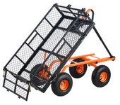 Vevor camión volquete, capacidad de carga 181 kg, carro jardín construcción metálica robusta, fácil montar, asa convertible 2 en 1, ruedas de 255 mm