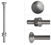 Tornillos carroceros de acero inoxidable m8 x 130 mm - 25 unidades