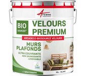 Pintura terciopelo para pared y techo : arcadeco biosourcée terciopelo - 10 l (+ ou - 120m² par couche) blanco - arcane industries