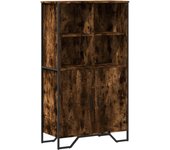 Aparador alto | aparador de comedor | armario de cocina madera ingeniería roble ahumado 79,5x35,5x137,5cm cfw19471