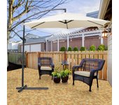 Sombrilla voladiza 3,5m sombrilla aluminio giratoria sombrilla jardín terraza balcón beige