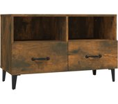 Mueble de tv de contrachapado de roble ahumado 80x36x50 cm