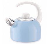 Riess, 0543-116, caldaia a flauto plus 2 l, colore blu pastello, capacità 2 litri, diametro 18 cm, smaltata, induzione