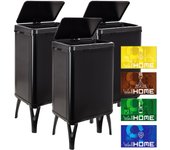 Cubo de basura 40l con imanes pack 3 contenedores negro