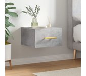 Mesita de noche de pared，mesilla de noche flotante color gris hormigón 35x35x20 cm cfw39917