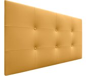 Dhome cabecero de cama acolchado capitoné 8cm de grosor. cabezal tapizado polipiel cabeceros de cama matrimonio e individual (mostaza, 105cm)