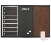 Pizarra magnética para notas con corcho y tiza cm60x40x1,5