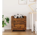 Maison exclusive - carrito de escritorio contrachapada roble ahumado 60x45x60 cm