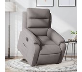 Sillón reclinable eléctrico de tela color topo