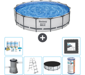 Paquete de piscina - bestway - alrededor - 457x457x122 cm + accesorios cb31