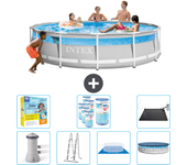 Paquete de piscina - intex - alrededor - 427x427x107 cm + accesorios cb50