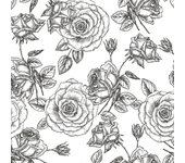 Papel pintado floral blanco y negro