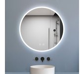 Espejo led de baño redondo 60 x 60 cm, bluetooth, brillo regulable, antivaho