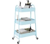 Vidaxl carrito de almacenaje 3 niveles acero azul 42x41,5x77 cm