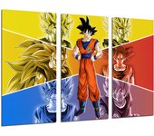Set cuadros vídeo juego, dragon ball, son goku, , impresión digital sobre madera