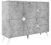 Aparador con cajones, diseño elegante en colores mixtos, dimensiones: 120 x 35,5 x 94 cm