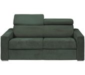 Sofá cama verde de pana de 3 plazas - cama de 140 cm - colchón de 18 cm - vizir