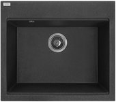 Fregadero de cocina de granito negro - tau - 50 x 57 cm, 1 cubeta