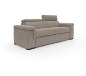 Giunone sofá cama convertible con colchón de 18 cm y reposacabezas reclinables en tejido impermeable 220 cm (mat. 140x197 cm) beige