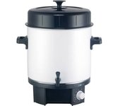 Dispensador bebidas calientes, olla eléctrica conservas, 25l, grifo, acero inox., hervidor, clatronic, blanco, 1800, eka 3338
