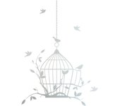 Vinilo adhesivo decorativo esmerilado - jaula para pájaros