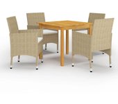 Juego de comedor de jardín de 5 piezas | conjunto de jardín | muebles de jardín beige cfw334957