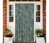 Vidaxl cortina mosquitera chenilla verde y blanco 90x220 cm