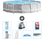 Paquete de piscina - intex - alrededor - 427x427x107 cm + accesorios a2210