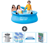 Paquete de piscina - intex - alrededor - 183x183x51 cm + accesorios cb119