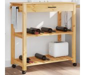 Carro de cocina monza 84x40x90 cm madera maciza de pino