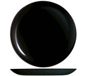 H&h premiere set 6 piatti piani, vetro, nero, 27cm