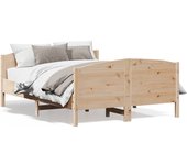 Estructura de cama sin colchón en pino macizo 135x190 cm