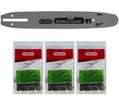 Guía de 12 pulgadas con juego de 3 cadenas oregon de 45 eslabones para motosierra gt elec