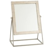 Espejo cuadrado de pie en metal plateado de 34x20x47cm