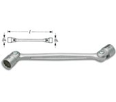 Hazet 645-8x9 llave de vaso de dos bocas articuladas ∙ perfil hexagonal doble exterior ∙ 8 x 9 mm