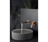 Imex - grifo monomando lavabo empotrado | grifo baño mezclador agua fria y caliente | serie nápoles | color oro rosa cepillado
