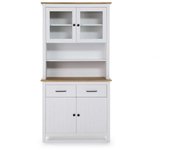 Vitrina 4 puertas 2 cajones mariana acabado blanco 180 cm(alto) 90 cm(ancho) 40 cm(largo)
