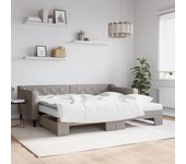 Vidaxl sofá cama nido con colchón tela gris taupe 90x200 cm