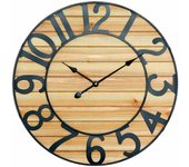 Reloj de pared vintage negro/madera clara ø60cm thinia home