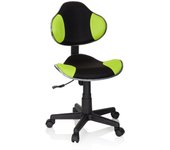 Silla para niños / silla giratoria kiddy gti-2 tejido negro / verde hjh office