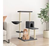 Rascador para gatos con rascador de sisal gris oscuro 95 cm