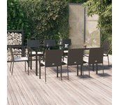Set de comedor de jardín 9 piezas | conjunto de jardín | muebles de jardín y cojines ratán sintético negro cfw25853
