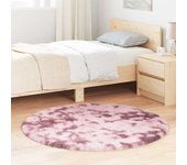 Alfombra navarra shaggy rosa empolvado 120x120 cm