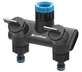 Distribuidor de agua de jardín doble 2 salidas de manguera conectores de toma ergonómicos