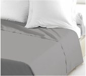 Home linge passion drap plat, coton, gris clair, 180x290 cm