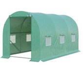 Invernadero de plástico para tomates, 395x195x190cm, con 6 ventanas de rejilla
