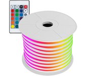 Ledkia bobina tira neón led 11 w/m rgb 220v ac 60 led/m 50m semicircular 180º ip67 corte cada 100 cm rgb