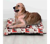 Cama para mascotas camacan rectangular acolchada estampado cachorros rojo 100x70 cm