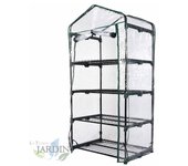 Invernadero de terraza con cremallera 160x69x49 cm, 4 estantes, para cultivo en interior y exterior